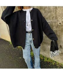 copine | オーバーサイズニットカーディガン(ブラック)(カーディガン/ボレロ)
