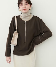 natural couture（ナチュラルクチュール）の「【mamamo】配色ステッチ２WAYトップス（Tシャツ/カットソー）」