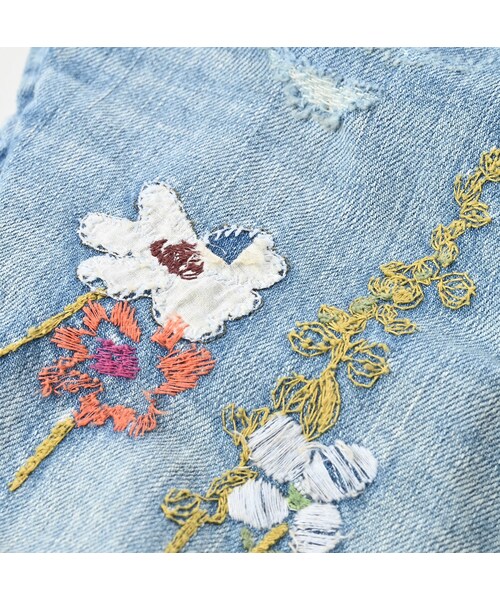 45R 45rpm ライ麦デニム クロスビー5 アネモネ刺繍 未使用（45R