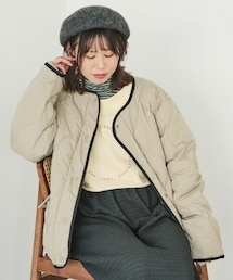 Crisp | カラーパイピングキルティングジャケット[c8R3503](ノーカラージャケット)