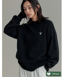 Re:EDIT（リエディ）の「アルパカタッチハートワッペン付ニット - トップス通販 | 人気レディースファッション - Re:EDIT（リエディ）（その他・レディース）」