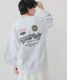 ＜先行予約＞ワッペンモチーフ/プリントルーズスウェット