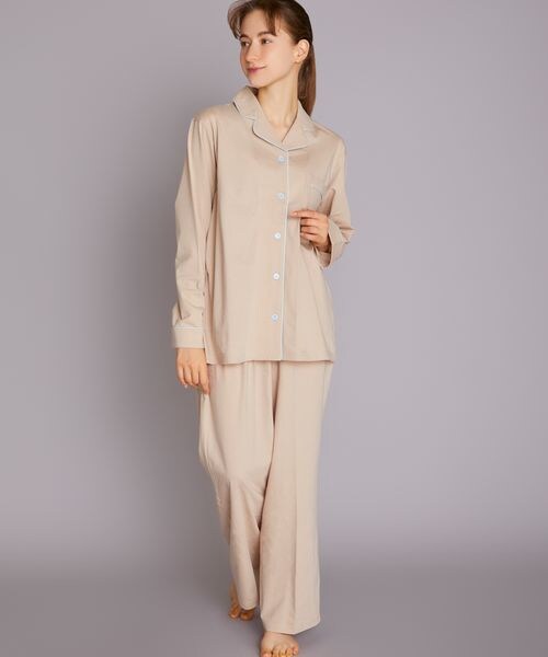 une nana cool(ウンナナクール)の「ハイゲージ天竺パジャマ /LP6411(その他・IV_アイボリー/CR_クリーム/BL_ブラック/GY_グレー/LG_チャコールグレー/PI_ピンク/RP_ロマンピンク/SP_シェルピンク/EN_エンジ/CB_シェルベージュ/BE_ベージュ/BS_サンドベージュ/DR_シナモンブラウン/BR_ブラウン/OB_ダークブラウン/OC_カカオ/YE_イエロー/KA_カラシ/GR_グリーン/OV_オリーブ/SX_サックス/GB_グレイッシュブルー/BU_ブルー/KO_ネイビー/VI_ヴァイオレット・M/L)」の12枚目の写真