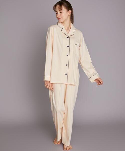 une nana cool(ウンナナクール)の「ハイゲージ天竺パジャマ /LP6411(その他・IV_アイボリー/CR_クリーム/BL_ブラック/GY_グレー/LG_チャコールグレー/PI_ピンク/RP_ロマンピンク/SP_シェルピンク/EN_エンジ/CB_シェルベージュ/BE_ベージュ/BS_サンドベージュ/DR_シナモンブラウン/BR_ブラウン/OB_ダークブラウン/OC_カカオ/YE_イエロー/KA_カラシ/GR_グリーン/OV_オリーブ/SX_サックス/GB_グレイッシュブルー/BU_ブルー/KO_ネイビー/VI_ヴァイオレット・M/L)」の5枚目の写真