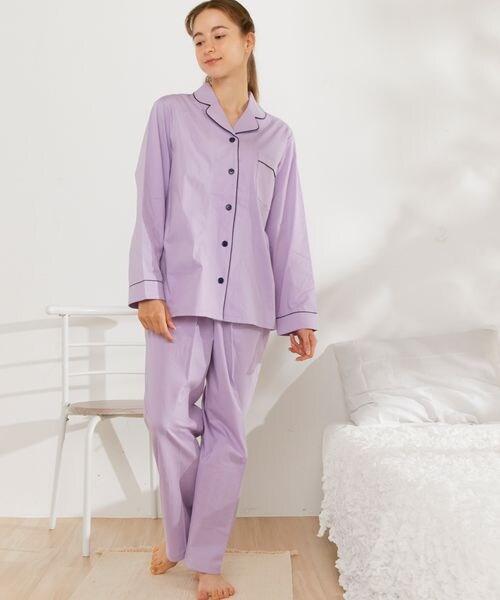 une nana cool(ウンナナクール)の「ハイゲージ天竺パジャマ /LP6411(その他・IV_アイボリー/CR_クリーム/BL_ブラック/GY_グレー/LG_チャコールグレー/PI_ピンク/RP_ロマンピンク/SP_シェルピンク/EN_エンジ/CB_シェルベージュ/BE_ベージュ/BS_サンドベージュ/DR_シナモンブラウン/BR_ブラウン/OB_ダークブラウン/OC_カカオ/YE_イエロー/KA_カラシ/GR_グリーン/OV_オリーブ/SX_サックス/GB_グレイッシュブルー/BU_ブルー/KO_ネイビー/VI_ヴァイオレット・M/L)」の10枚目の写真