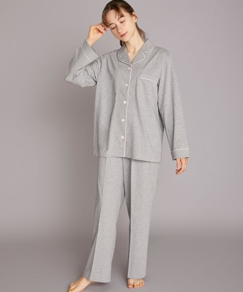 une nana cool(ウンナナクール)の「ハイゲージ天竺パジャマ /LP6411(その他・IV_アイボリー/CR_クリーム/BL_ブラック/GY_グレー/LG_チャコールグレー/PI_ピンク/RP_ロマンピンク/SP_シェルピンク/EN_エンジ/CB_シェルベージュ/BE_ベージュ/BS_サンドベージュ/DR_シナモンブラウン/BR_ブラウン/OB_ダークブラウン/OC_カカオ/YE_イエロー/KA_カラシ/GR_グリーン/OV_オリーブ/SX_サックス/GB_グレイッシュブルー/BU_ブルー/KO_ネイビー/VI_ヴァイオレット・M/L)」の8枚目の写真