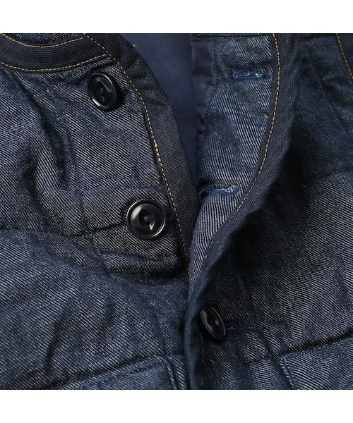 45プチデニム×厚ナイロンの908キルトベスト 45R（フォーティファイブアール）の「45プチデニム×厚ナイロンの908