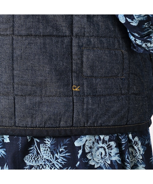 45プチデニム×厚ナイロンの908キルトベスト 45R（フォーティファイブアール）の「45プチデニム×厚ナイロンの908