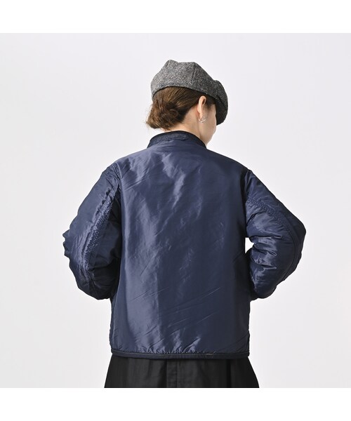 45R ４５プチデニム×厚ナイロン　スタンドブルゾン 45R（フォーティファイブアール）の「45プチデニム×厚ナイロンの