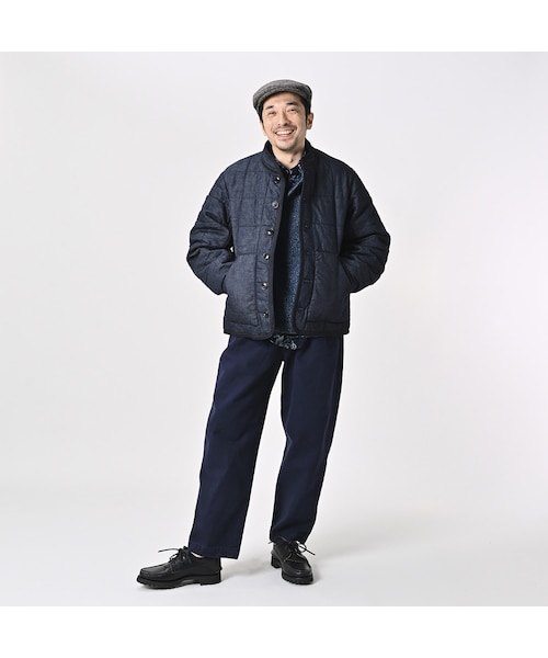 45R ４５プチデニム×厚ナイロン　スタンドブルゾン 45R（フォーティファイブアール）の「45プチデニム×厚ナイロンの