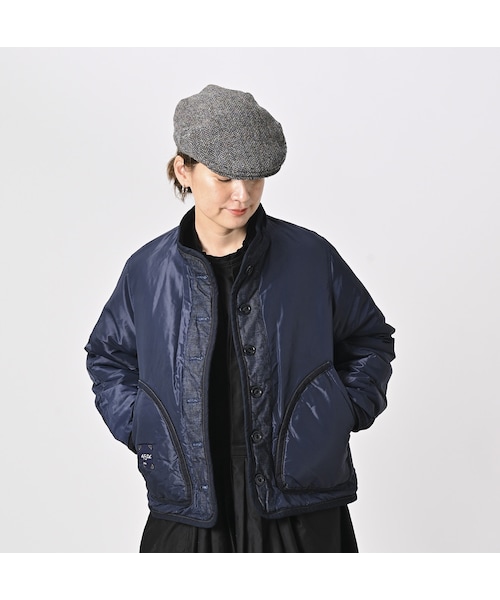 45R ４５プチデニム×厚ナイロン　スタンドブルゾン 45R（フォーティファイブアール）の「45プチデニム×厚ナイロンの