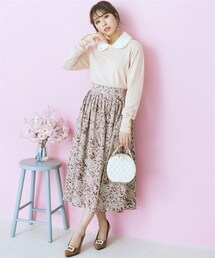 nissen | 大きいサイズ　付け衿ニットトップスmarun(ニット/セーター)