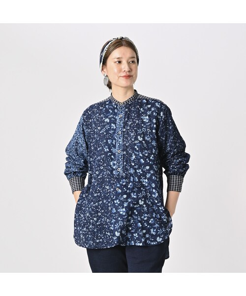 フォーティファイブアール 45R ブルフラワープリントの908Tシャツ 半袖カットソー イエロー サイズ：1 45R(フォーティファイブアール) ブルフラワープリントの908T