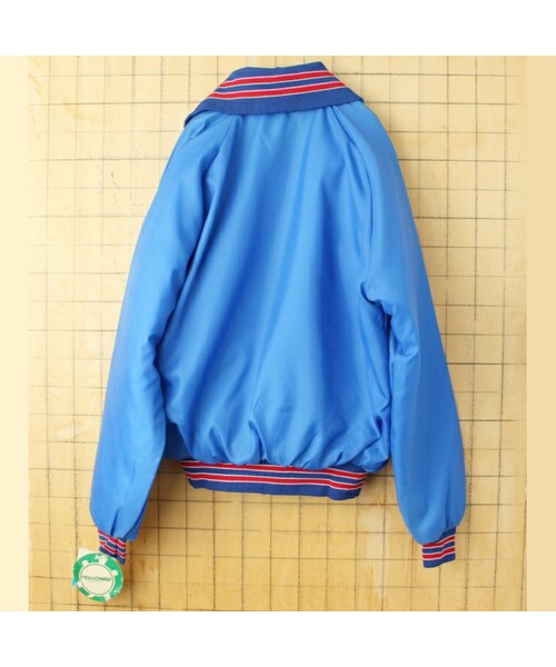 HOLLOWAY（ホロウェイ）の「デッドストック 80s 90s USA製 HOLLOWAY ナイロン スタジャン ブルー メンズL スタジアム ナイロンジャケット 未使用 刺繍 アメリカ古着（スタジャン・レディース・ブルー・L）」の5枚目の写真