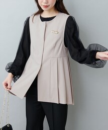 natural couture（ナチュラルクチュール）の「セレモニー対応可 / ツイルタックベスト（ジャケット/アウター）」