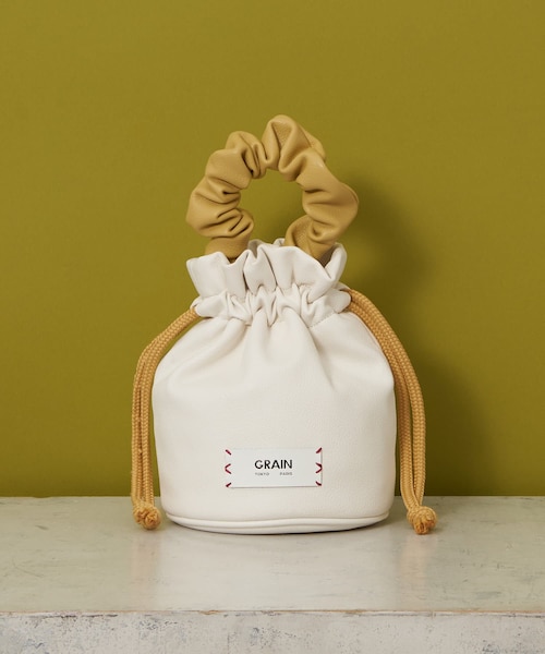 CIAOPANIC(チャオパニック)の「【GRAIN/グレイン】ギャザーハンドル巾着ラウンドバッグ #Loon(ハンドバッグ・レディース・古代銀/オレンジ/アイボリー/シルバー/キャメル/ブラックその他2/ブロンズ/ブラック/ネイビー/グリーン・FREE)」の2枚目の写真