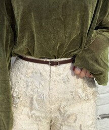 レクタングルバッグル細ベルト