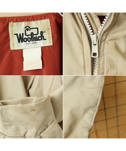 WOOLRICH(ウールリッチ)の「70s 80s USA製 Woolrich ウールリッチ 中綿 ジャケット ベージュ メンズSM相当 アメリカ古着(ナイロンジャケット・レディース・ベージュ・M)」の2枚目の写真