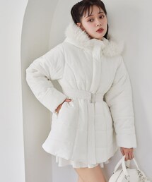 one after another NICE CLAUP（ワンアフターアナザーナイスクラップ）の「フェイクファー中綿コート（ダウンジャケット/コート・レディース）」