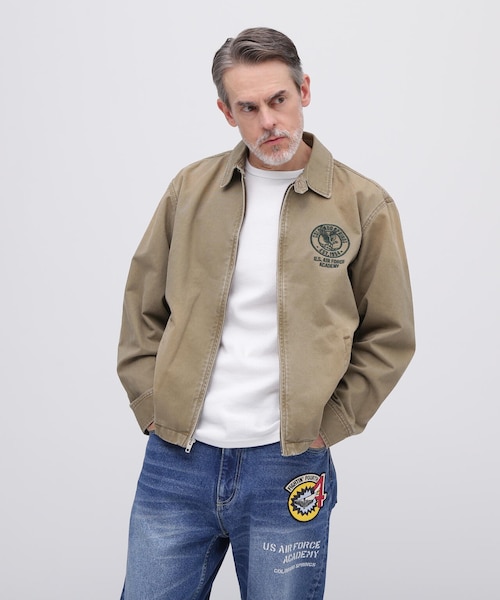 AVIREX(アヴィレックス)の「FADE USAF ACADEMY JACKET / フェイド USAF アカデミー ジャケット / AVIREX / アヴィレックス(ジャケット/アウター・ブラック/ライトピンク/ネイビー/カーキ・M/L/XL/2XL)」の5枚目の写真