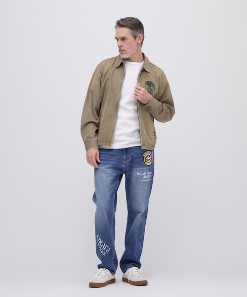 AVIREX(アヴィレックス)の「FADE USAF ACADEMY JACKET / フェイド USAF アカデミー ジャケット / AVIREX / アヴィレックス(ジャケット/アウター・ブラック/ライトピンク/ネイビー/カーキ・M/L/XL/2XL)」の7枚目の写真