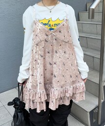 【ペロ】チュニックワンピース【pero】 セール】一つボタンスキッパーチュニックワンピース（ワンピース
