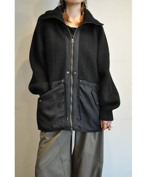 blanc basque（ブランバスク）の「ニットハーフブルゾン（ブルゾン・レディース・ホワイト/ブラック・one）」の2枚目の写真