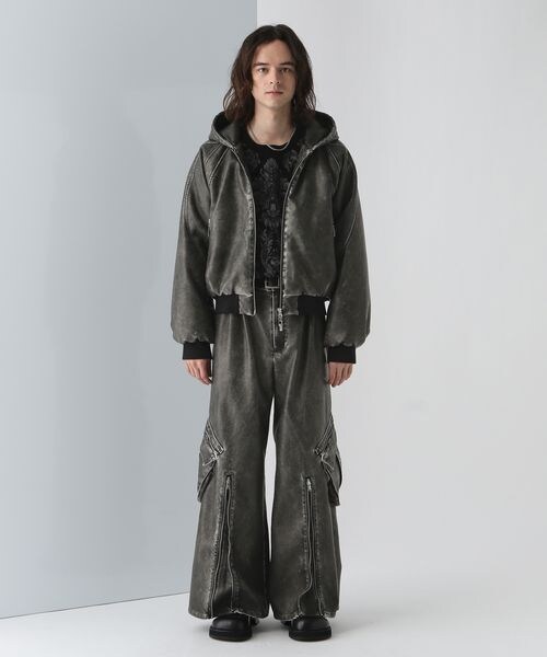 HARE レザーコンパクトフードブルゾン　上下セットアップ HARE（ハレ）の「レザーコンパクトフードブルゾン（）」 - WEAR