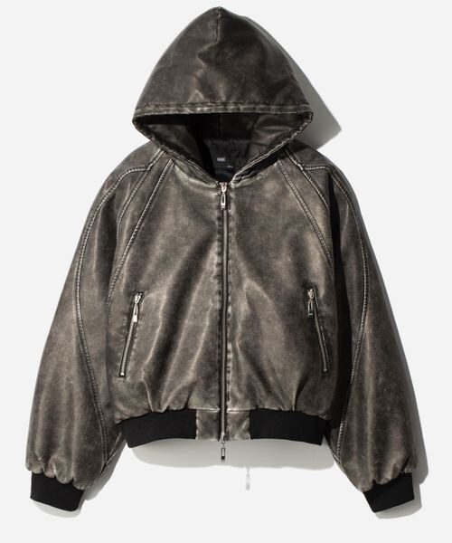 ひさ HARE レザーコンパクトフードブルゾン HARE（ハレ）の「レザーコンパクトフードブルゾン（）」 - WEAR