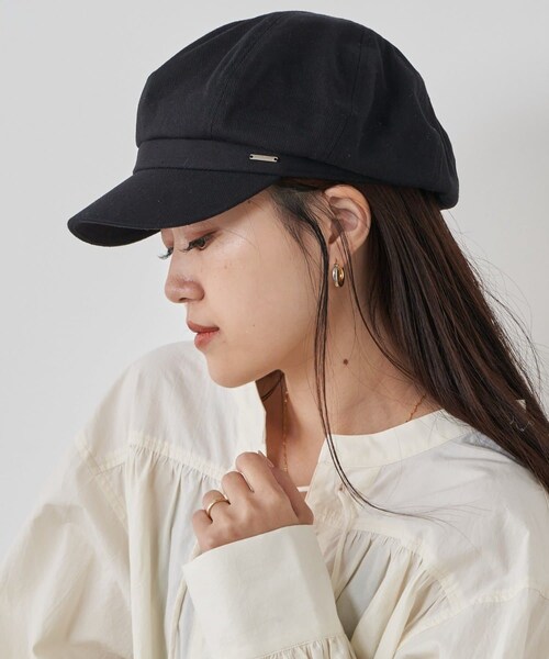 CIAOPANIC TYPY(チャオパニックティピー)の「プレート付きキャスケット(キャスケット・レディース・ブラック/ベージュ・ONE)」の1枚目の写真