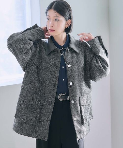 HARE（ハレ）の「エリフェイクレザーワークブルゾン（）」 - WEAR
