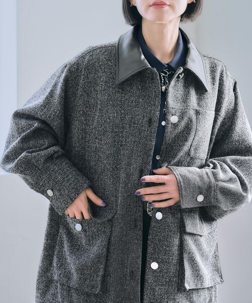HARE（ハレ）の「エリフェイクレザーワークブルゾン（）」 - WEAR