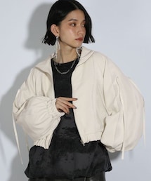 HARE メッシュレイヤー スタンドブルゾン　ブラック HARE メッシュレイヤー スタンドブルゾン ブラック