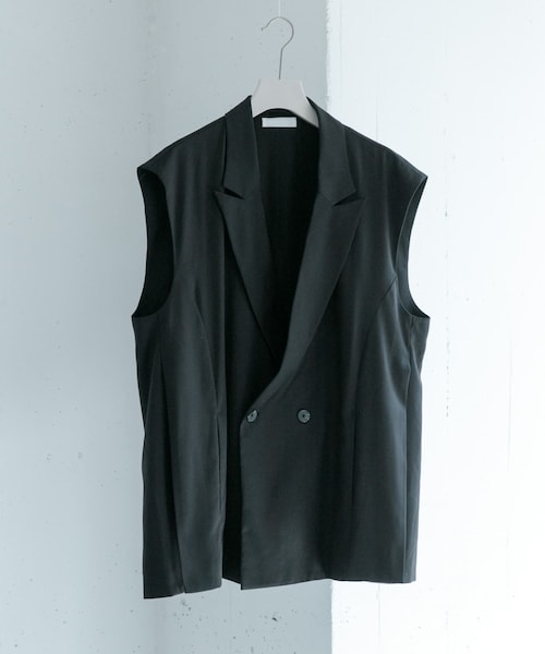 SENSE OF PLACE by URBAN RESEARCH(センスオブプレイスバイアーバンリサーチ)の「『ユニセックス』『セットアップ対応』 サイドスリットテーラードベスト(テーラードジャケット・メンズ・BLACK/GRAY/MINT・M/L)」の1枚目の写真