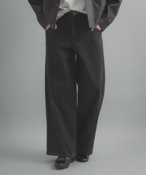 SENSE OF PLACE by URBAN RESEARCH（センスオブプレイスバイアーバンリサーチ）の「『ユニセックス』ケミカルバギーワイドデニムパンツ（デニムパンツ・メンズ・BLACK/NAVY/INDIGO・M/L）」の18枚目の写真