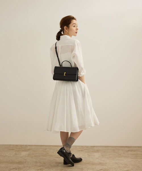 ROPE'（ロペ）の「【洗える】ヨーロピアンリネンフレアスカート/一部セットアップ対応（スカート・レディース・ホワイト/ベージュ/ターコイズ・36/38）」の13枚目の写真