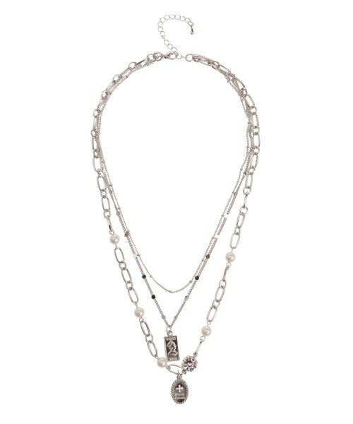 EVRIS（エヴリス）の「COIN MOTIF PEARL 3連ネックレス（ネックレス・レディース・シルバー/ゴールド・F）」の2枚目の写真