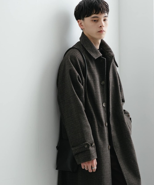 SENSE OF PLACE by URBAN RESEARCH(センスオブプレイスバイアーバンリサーチ)の「『ユニセックス』バルマカーンルーズコート(ステンカラーコート・メンズ・BLACK/D.BROWN/BLUE/BRN×BLK・M/L)」の3枚目の写真