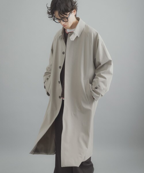 SENSE OF PLACE by URBAN RESEARCH(センスオブプレイスバイアーバンリサーチ)の「バルマカーンルーズコート(ステンカラーコート・メンズ・BEIGE/NAVY/BEG CHECK・M/L)」の8枚目の写真