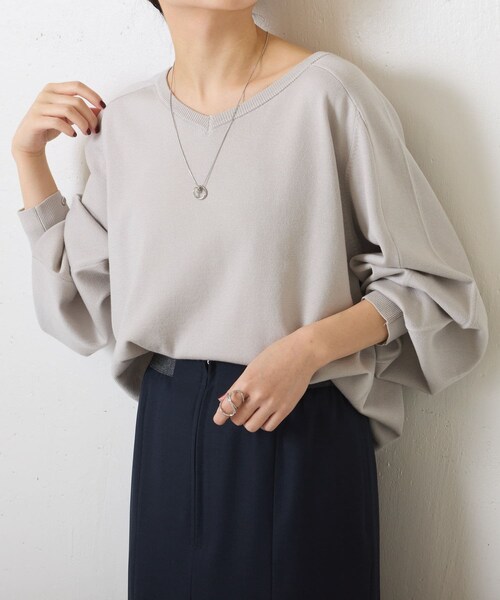 obli パフスリーブ ニットセーター２枚 パフスリーブニット/グレー【残りわずか】 | TOPS | OBLI