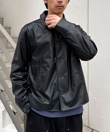 CIAOPANIC（チャオパニック）の「フェイクレザーカーコート