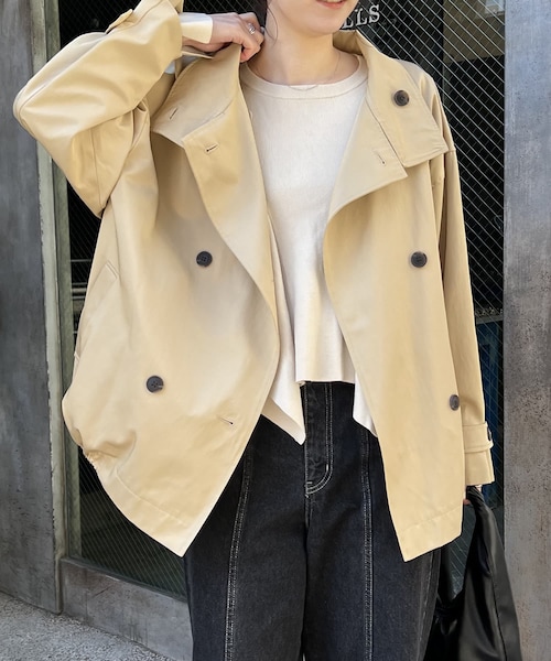 CAPRICIEUX LE'MAGE（カプリシューレマージュ）の「【サイズ展開あり】ミドルトレンチコート（トレンチコート・レディース・エクリュ/ベージュ/ブラック・38/36）」の3枚目の写真