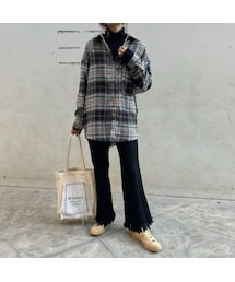 copine | 裾ダメージリブニットフレアパンツ(ブラック)(その他パンツ)