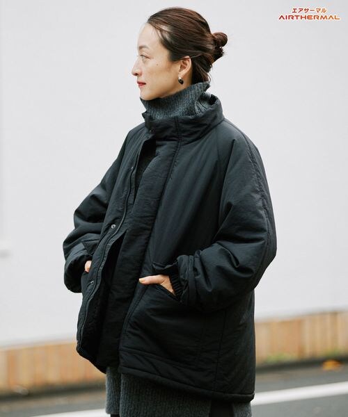 studio CLIP（スタディオクリップ）の「多機能スタンドカラーミドルコート（ジャケット/アウター・レディース・ブラック19/ナチュラル51/モカ59・F）」の4枚目の写真