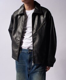 Lui's | グランジシンセティックレザーZIPブルゾン(ジャケット/アウター)