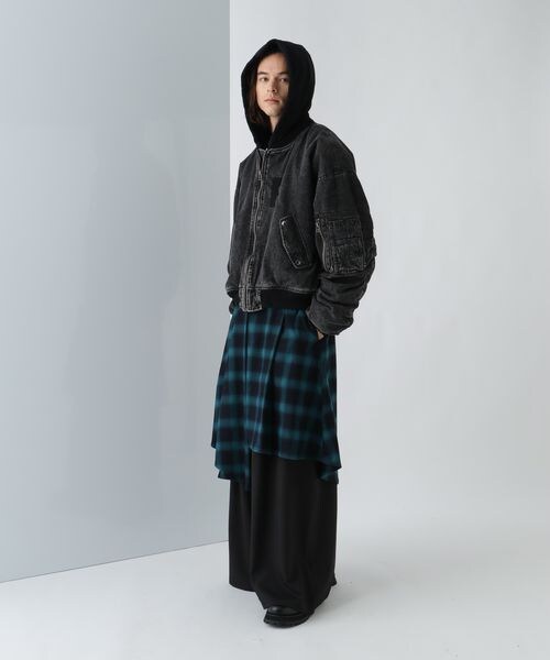 HARE（ハレ）の「フードドッキングMA-1（ジャケット/アウター・ブラック系デニム08/グレー系その他18・FREE）」の7枚目の写真