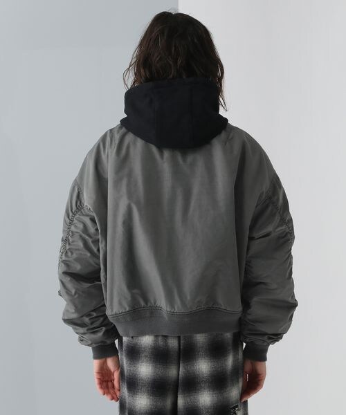 HARE（ハレ）の「フードドッキングMA-1（ジャケット/アウター・ブラック系デニム08/グレー系その他18・FREE）」の17枚目の写真