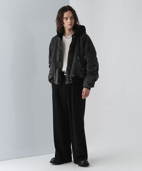 HARE（ハレ）の「フードドッキングMA-1（ジャケット/アウター・ブラック系デニム08/グレー系その他18・FREE）」の9枚目の写真