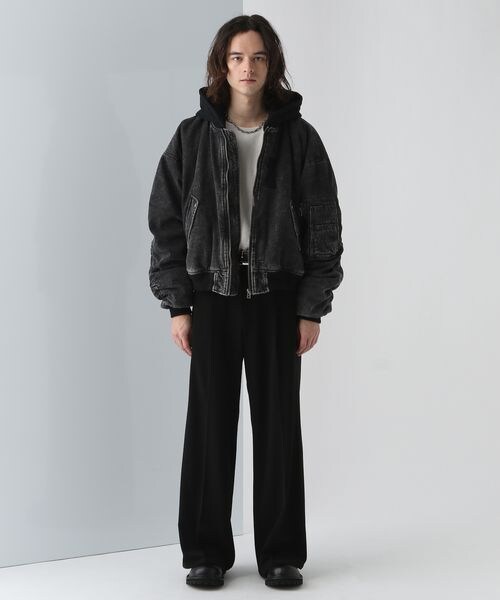 HARE（ハレ）の「フードドッキングMA-1（ジャケット/アウター・ブラック系デニム08/グレー系その他18・FREE）」の8枚目の写真