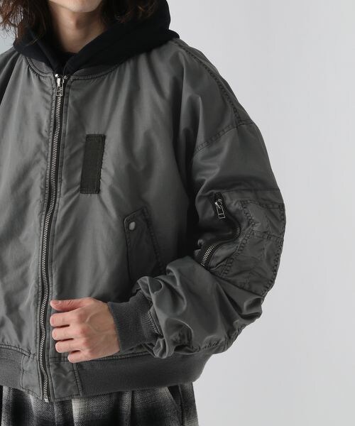 HARE（ハレ）の「フードドッキングMA-1（ジャケット/アウター・ブラック系デニム08/グレー系その他18・FREE）」の21枚目の写真